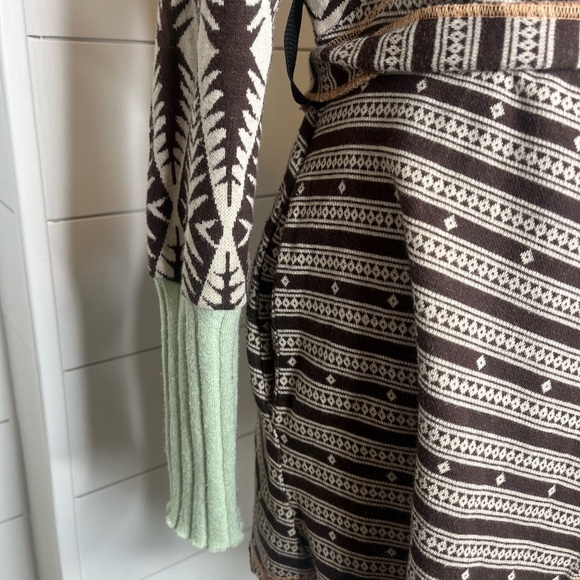 GIMMICKS by BKE Boho Casual Jacket Brown Mint Color - Picture 2 of 5